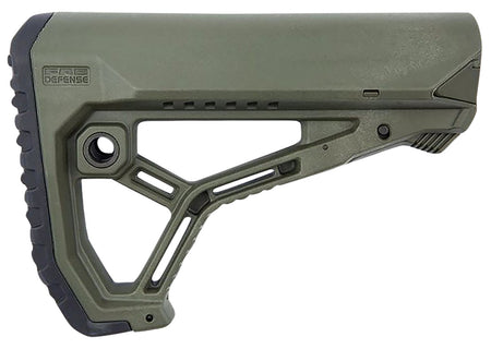 FAB Defense GL-CORE AR-15/M4 OD Green Buttstock - Ergonomic Butt Pad, Fits Mil-Spec & Commercial Tubes