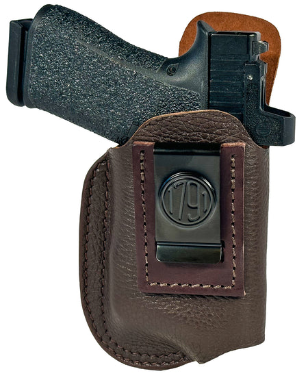 1791 Gunleather Fair Chase Deer Hide IWB Brown Leather Holster Size 03 Optic Ready Light Bearing