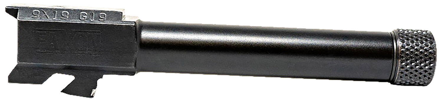 Faxon Firearms GA910N19NGQT 9mm Duty Series Pistol Barrel for Glock 19 Gen2-5 Black Nitride 4150 Steel