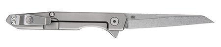 Southern Grind SG08300011 Quill Folding Wharncliffe Knife, 3" Stonewashed S90V Blade, Stonewashed Titanium Handle