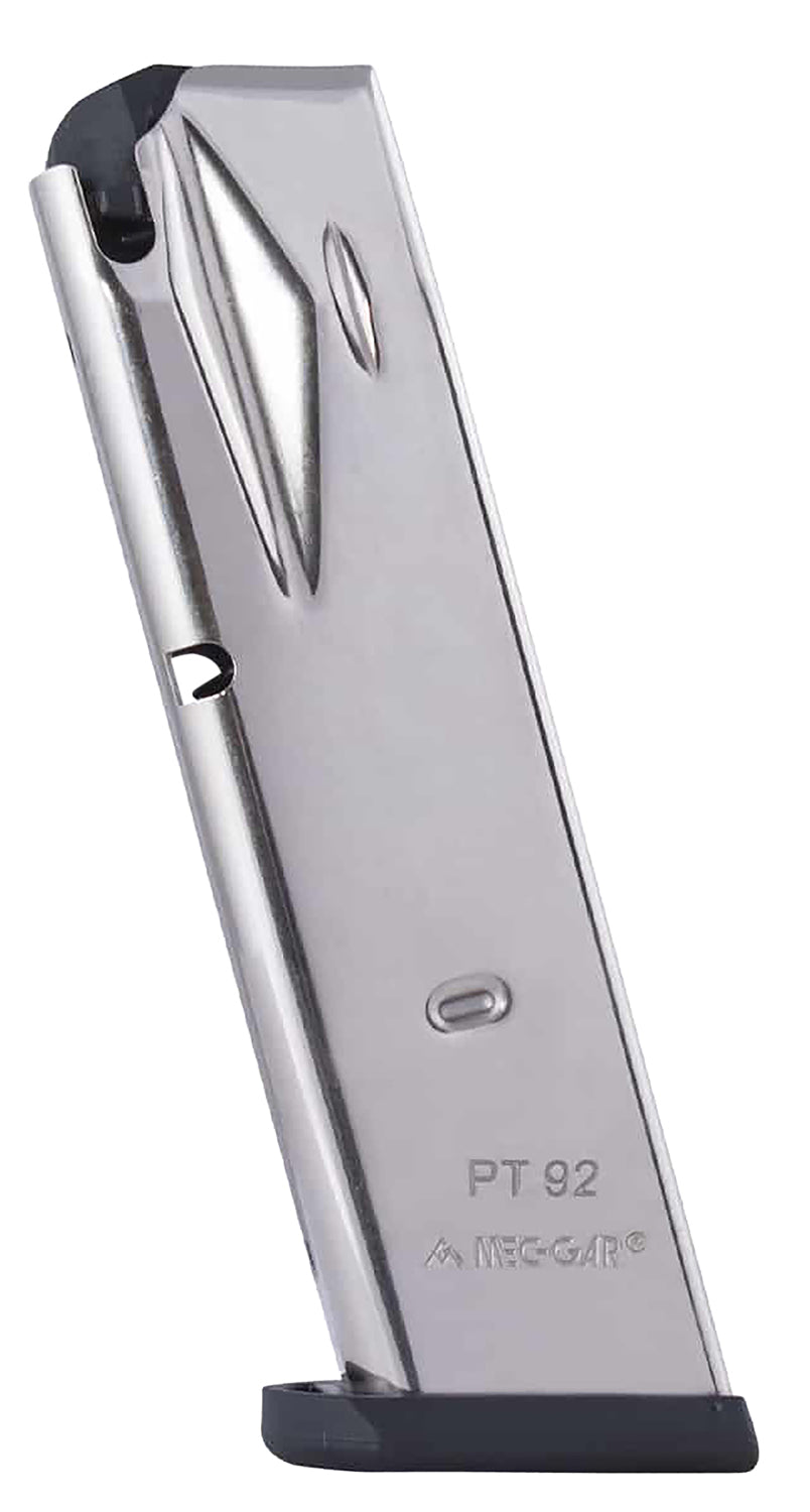 Mec-Gar PT9215N Standard 9mm 15-Round Nickel Magazine Fits Taurus PT92 and PT99