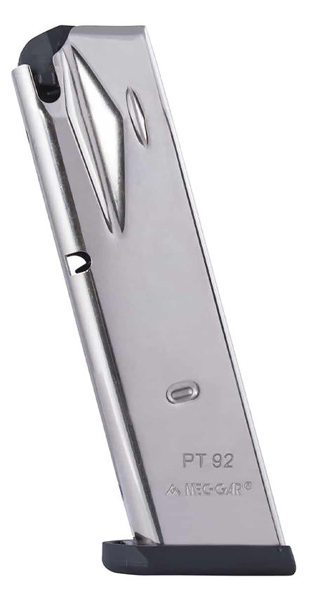 Mec-Gar PT9215N Standard 9mm 15-Round Nickel Magazine Fits Taurus PT92 and PT99