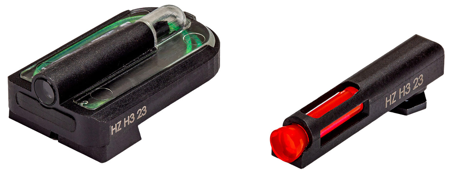 HiViz GLMFD21 Glock MOS FastDot H3 Low-Profile Sight Set - Red Fiber Optic Front, Green Tritium Rear