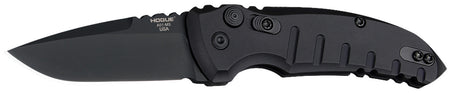 Hogue 24116 A01 2.75" Drop Point Folding Pocket Knife, Black Cerakote 154CM SS Blade, Matte Black Aluminum Handle