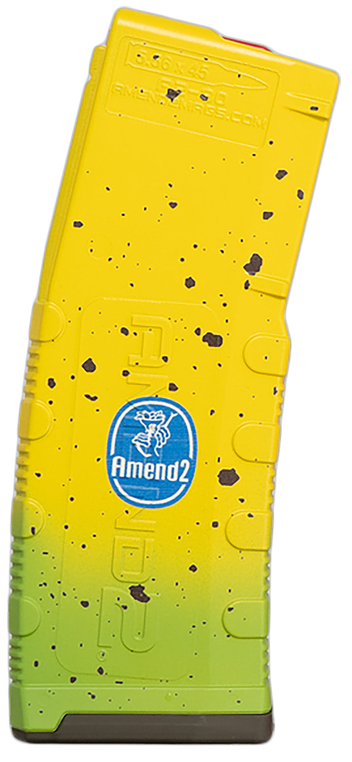 Amend2 30-Round 5.56mm MOD-2 Banana AR-15 Magazine Yellow and Green Polymer