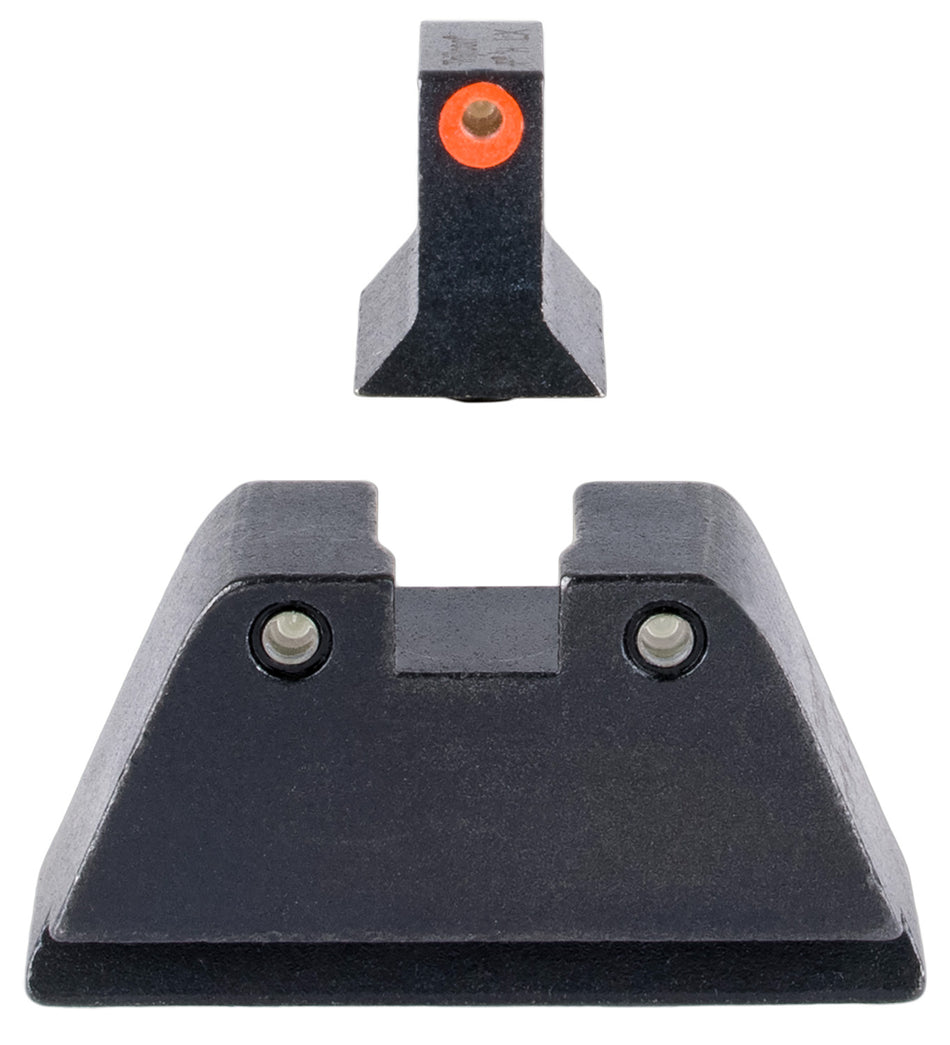 Trijicon DI Suppressor/Optic Height Sights GL201C601134 Green Tritium Orange Outline Front Glock 17 19 22 Standard Frame