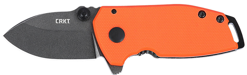 CRKT SQUID Compact 2486 1.75" Stonewashed D2 Steel Folding Knife, Blaze Orange G10 Handle, IKBS Bearing Pivot