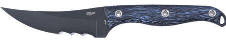 CRKT Clever Girl 2709B 4.60" Fixed Veff Serrated SK-5 Steel Blade, Blue Marbled G10 Handle, Tactical Design