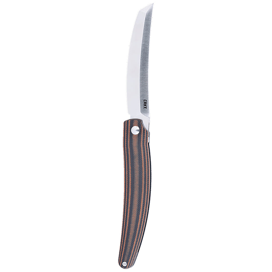 CRKT Ancestor 5930 3.60" Satin D2 Steel Tanto Folder, Black/Brown Stripe G10 Handle, Liner Lock, EDC Design