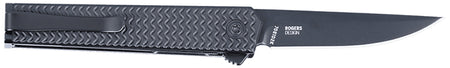 CRKT CEO Microflipper EDC Folder Model 7081D2K, 2.36" Black TiNi D2 Drop Point Blade, Black Aluminum Handle