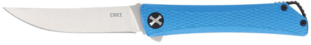 CRKT Kalbi EDC Folder Model 7540, 3.28" Satin 440 Acuto Blade, Blue Crosshatch Textured Aluminum Handle