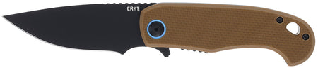 CRKT P.S.D. II EDC Folder Model 7910, 3.03" Black EDP AUS-10 Drop Point Blade, Coyote Tan G10 Handle