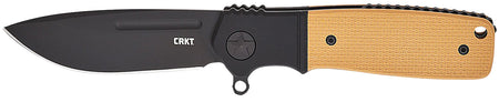 CRKT Homefront Compact EDC Folder Model K245BKP, 2.91" Black DLC S35VN Drop Point Blade, Black and Tan G10 Handle