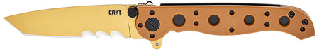 CRKT M16-10DZ EDC Folding Knife, 3.03" Desert Tan D2 Steel Part-Serrated Tanto Blade, Desert Tan GRN Handle