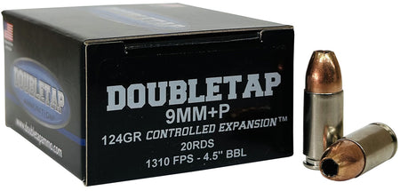 DoubleTap  +P Hollow Point 124 Grain 9mm Luger/Parabellum