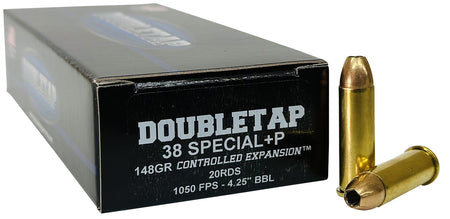 DoubleTap Controlled Expansion +P .38 Special 148 grain Jacketed Hollow Point ammunition