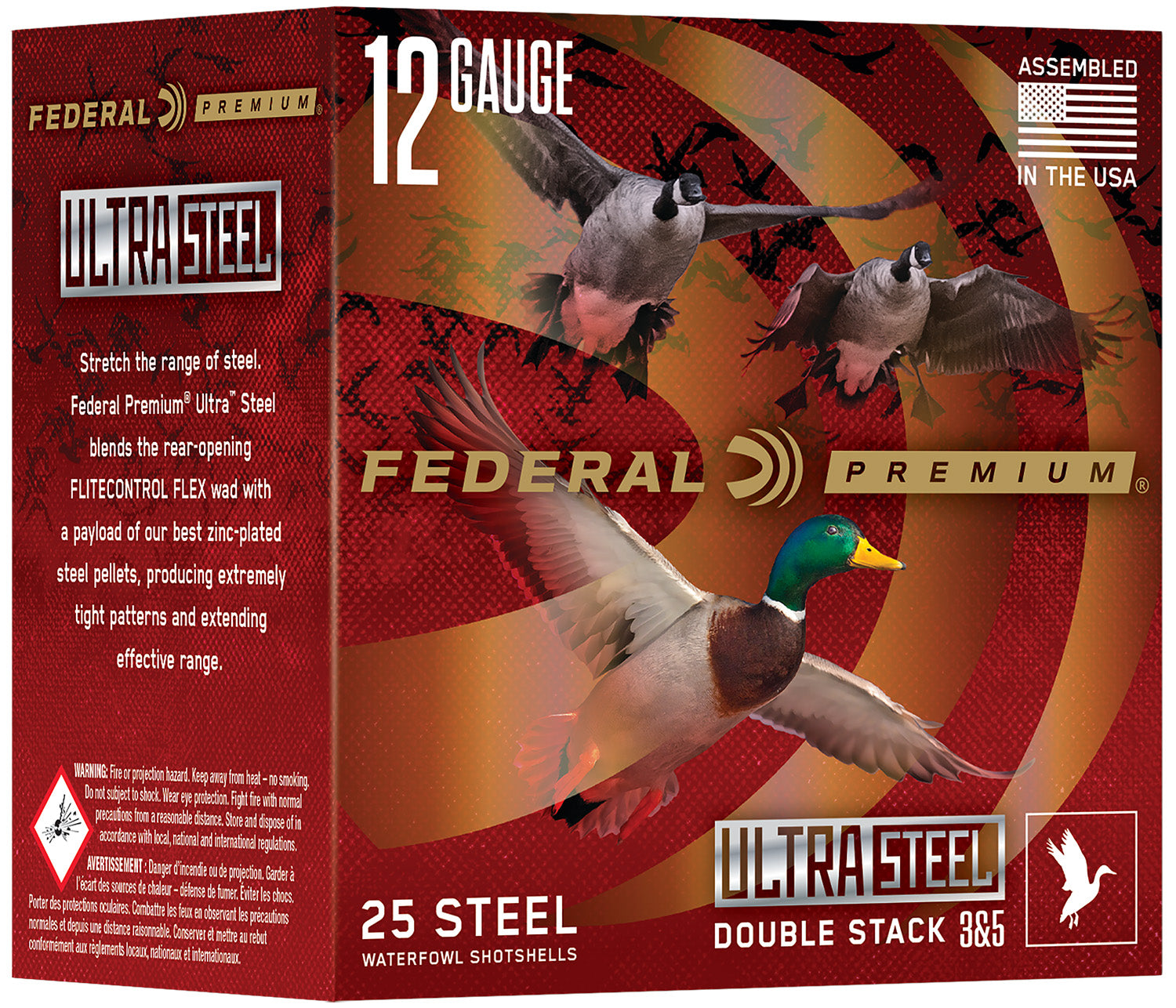 Federal Ultra Steel Shotgun Ammo 12 Gauge 3 in 1-1/4 oz #2 / 4