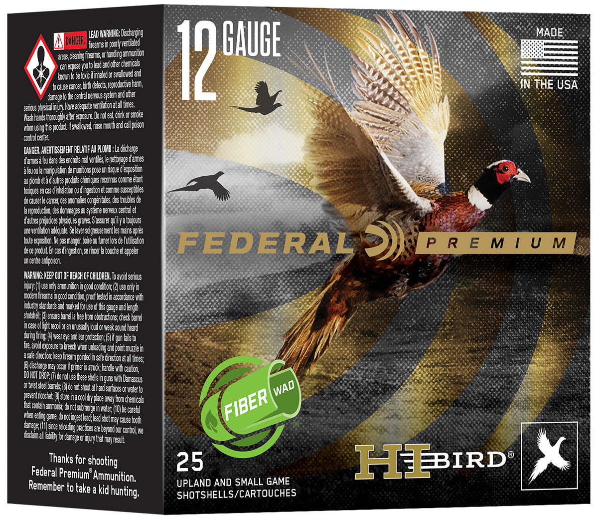 Federal Premium Hi-Bird Fiber Wad Bismuth Shotgun Ammo 12 Gauge 2.75 in 1-1/4 oz #5