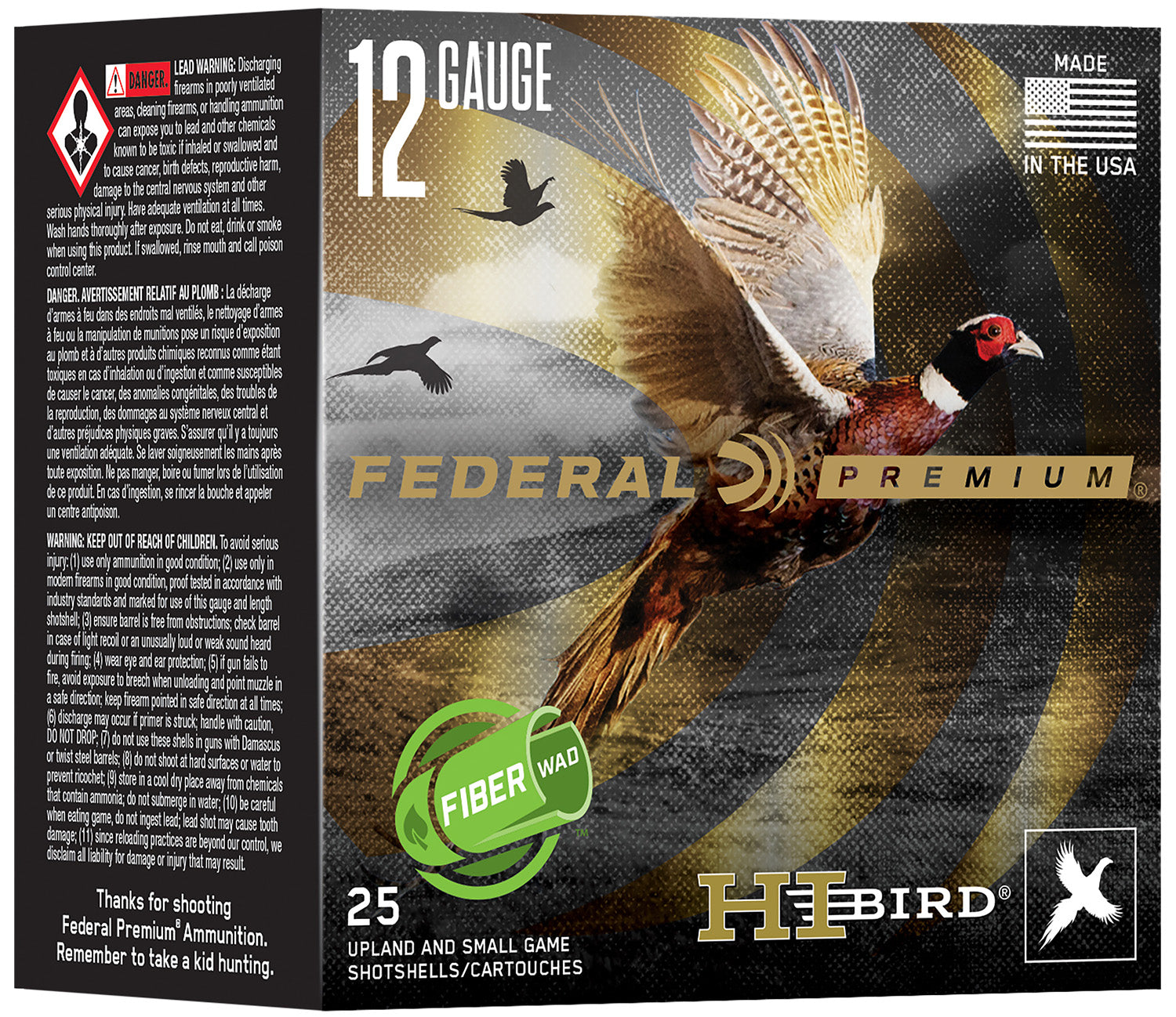 Federal Premium Hi-Bird Fiber Wad Bismuth Shotgun Ammo 12 Gauge 2.75 in 1-1/4 oz #5