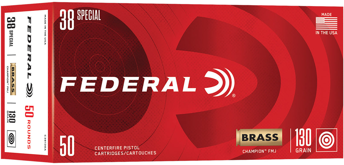 Federal Champion .38 Special 130 grain Full Metal Jacket ammunition