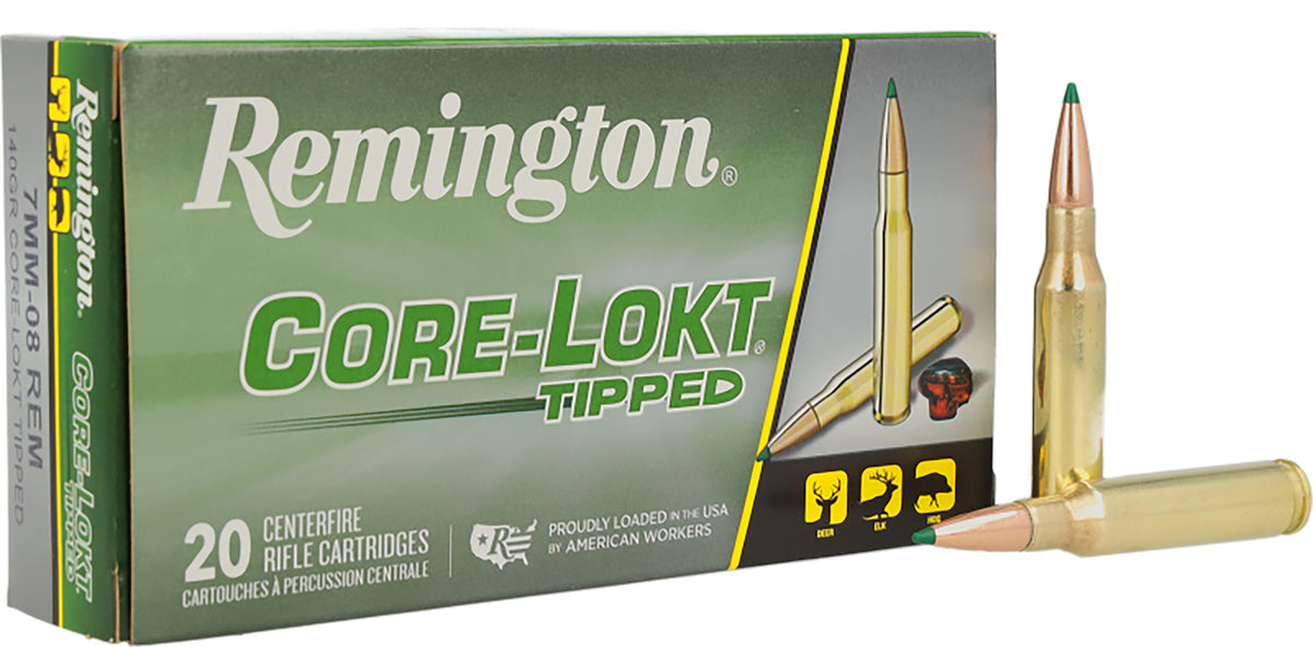 Remington Core-Lokt Tipped 7mm-08 Remington 140 grain Polymer Tip ammunition