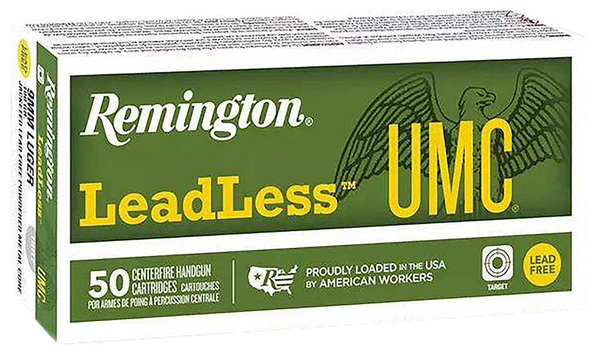 Remington UMC Leadless 9mm Luger / Parabellum 100 grain Lead Free Jacketed ammunition