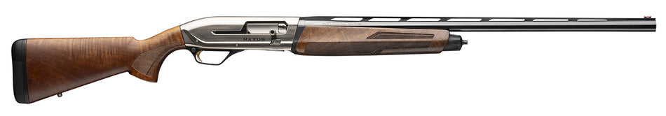 Browning 011779205 Maxus II Upland Full Size 12 Gauge Semi-Auto 3" 4, 2 3/4" Shells 26" Matte Blued Vent Rib Barrel, Satin Nickel Aluminum Receiver, Grade I Turkish Walnut Wood Stock w/Adj Shim
