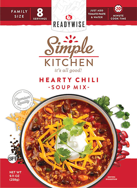 ReadyWise Simple Kitchen RWSK05064 Hearty Chili 6-Pack 8-Serving Pouches