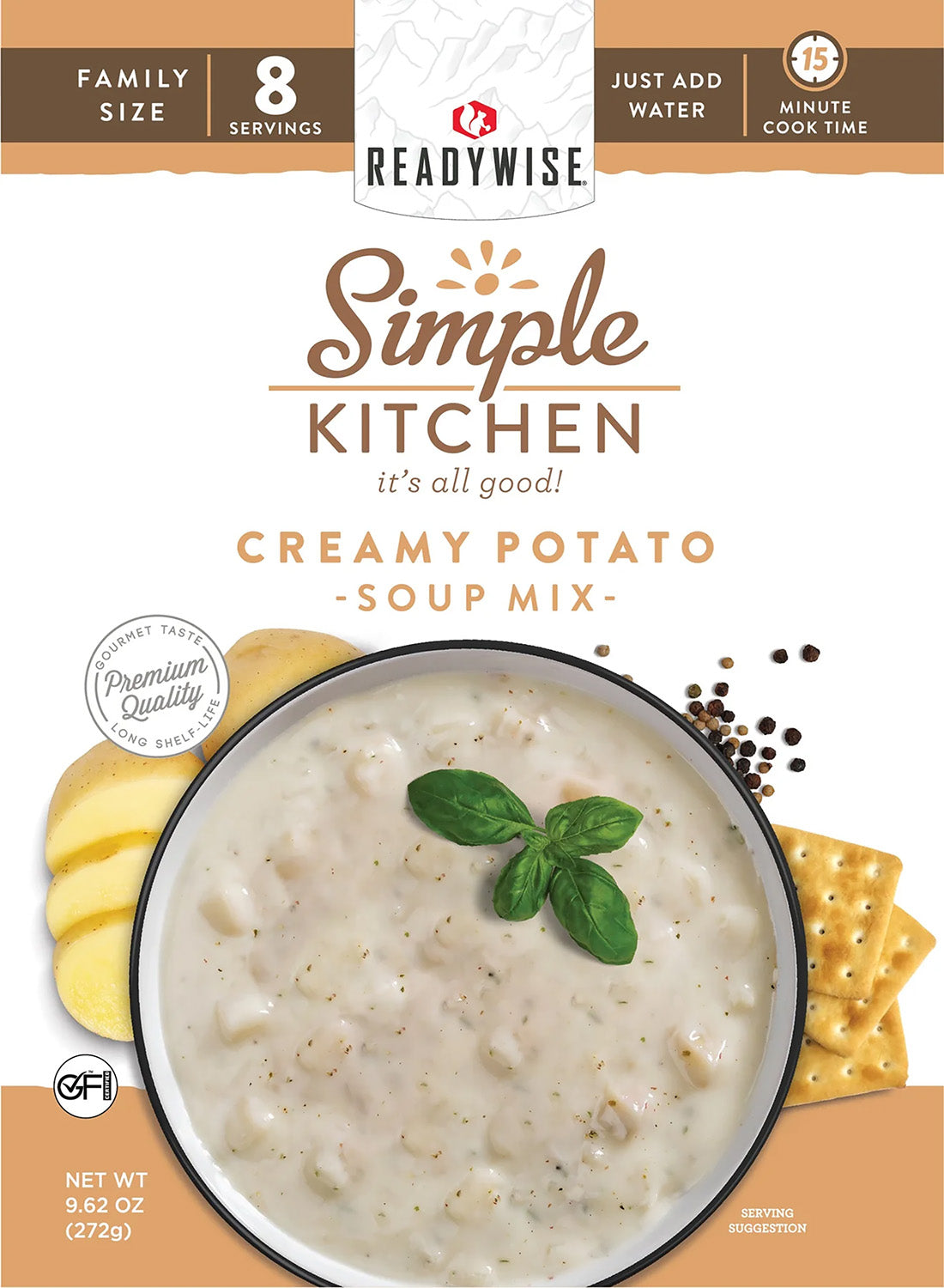 ReadyWise Simple Kitchen RWSK05066 Creamy Potato Soup 6-Pack 8-Serving Pouches