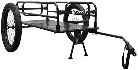 Bakcou AFCT Cargo eBike Trailer Black 70" with Axle Extenders Kickstand and Removable Canvas Top