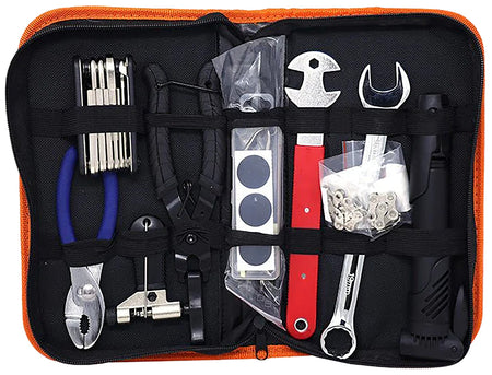 Bakcou A-TSRK Portable eBike Trail Repair Kit with Master Links Chain Sections Multi-Tool and Bike Pump