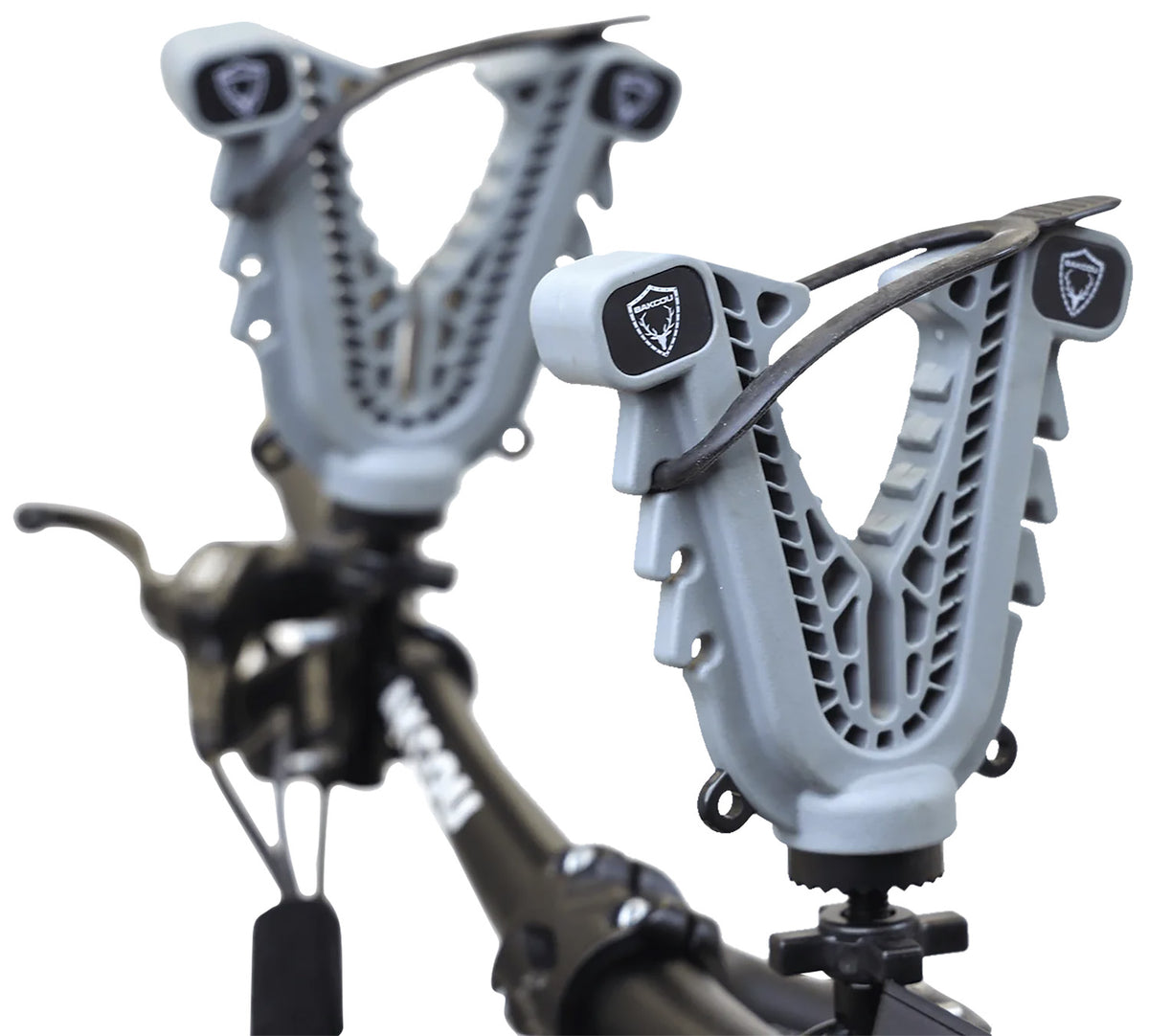 Bakcou AUGBR Universal Mounting Gun Bow Rack for Bakcou Electric Bikes Gray/Black Secure Fit