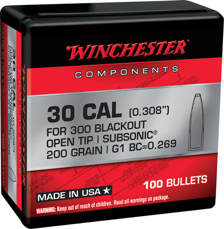 Winchester Ammo WB300B200X 300Blackout 200gr Open Tip 100 Per Box/10 Case