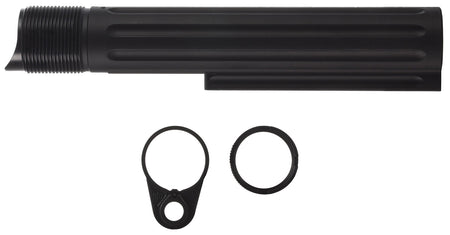 PWS EBT-RLCN-KIT Mil-Spec Extended Buffer Tube Castle Nut End Plate 7075 T-6 Aluminum Black Anodized