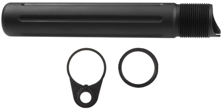 PWS 4G2BTPB-1F Mil-Spec Pistol Buffer Tube Castle Nut End Plate Set 7075 T-6 Aluminum Black Anodized