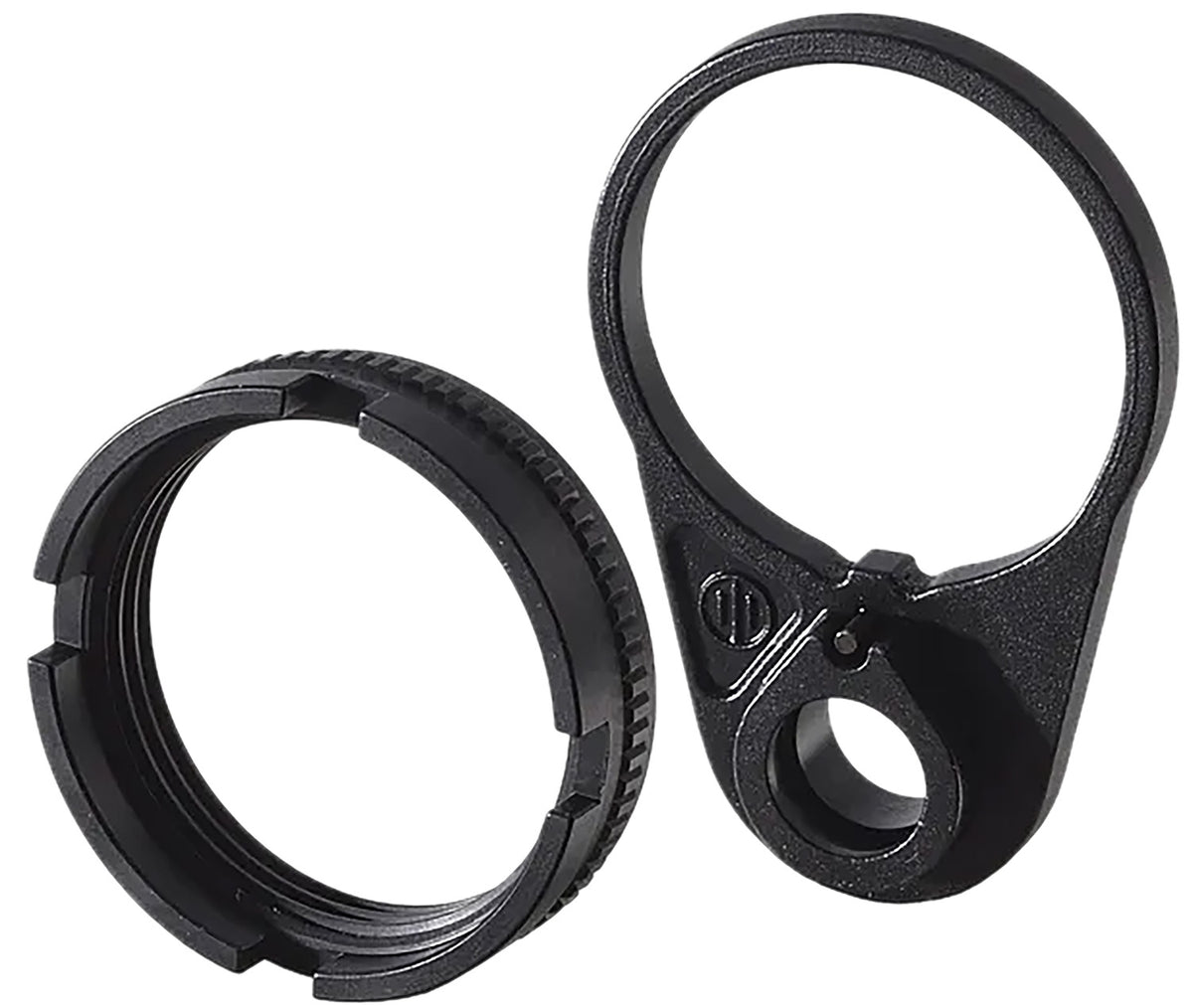 PWS 4BTRLPB-1F Black Ratchet Lock Castle Nut with QD End Plate for AR Builds