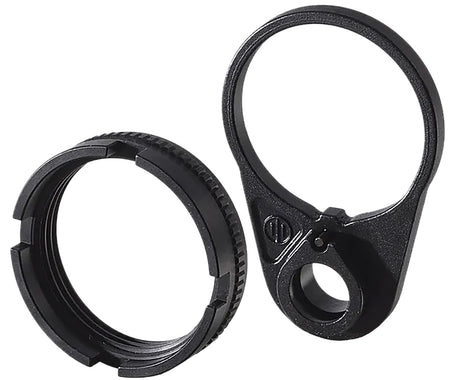 PWS 4BTRLPB-1F Black Ratchet Lock Castle Nut with QD End Plate for AR Builds