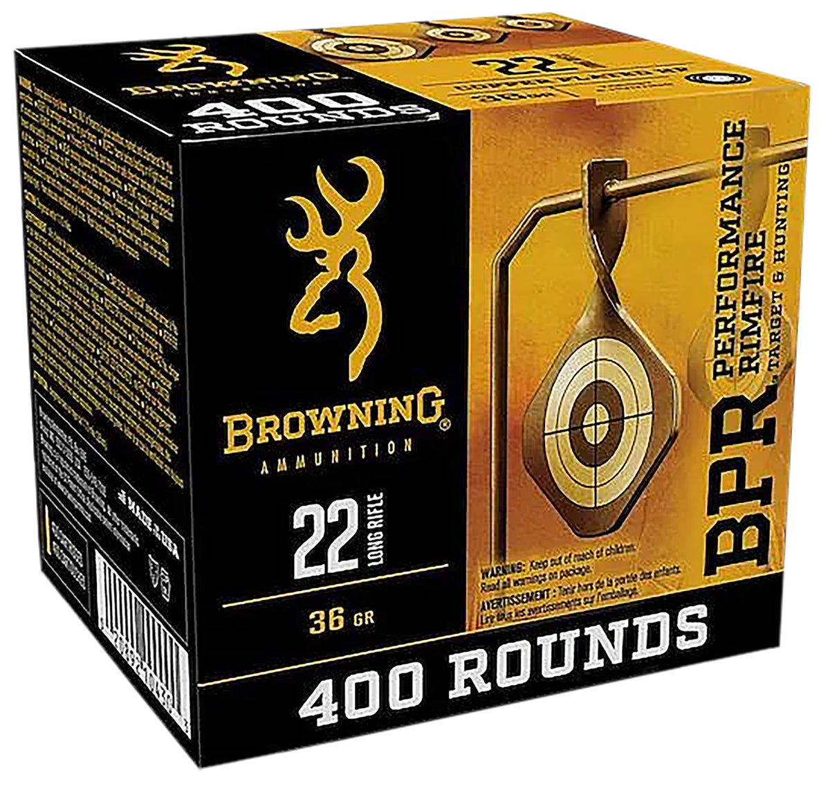 Browning BPR Performance Rimfire .22 Long Rifle 36 grain Plated Hollow Point ammunition