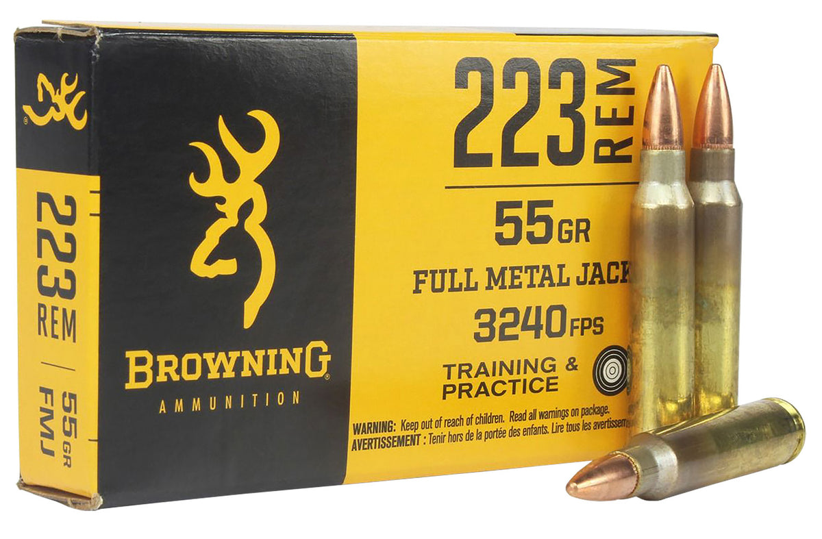 Browning Training & Practice .223 Remington 55 grain Full Metal Jacket ammunition