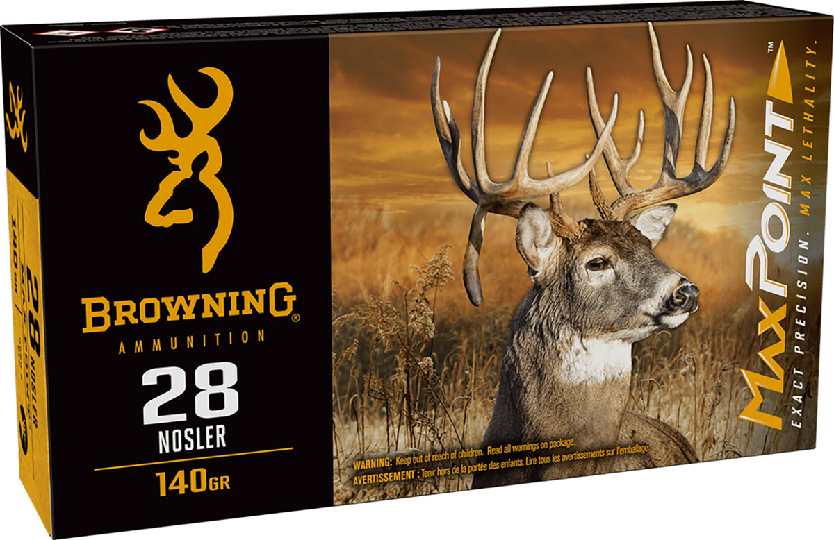 Browning Max Point .28 Nosler 140 grain Polymer Tip ammunition