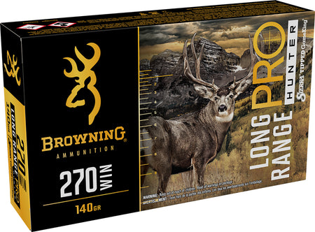 Browning Long Range Pro .270 Winchester 140 grain Sierra Tipped GameKing boat-tail ammunition
