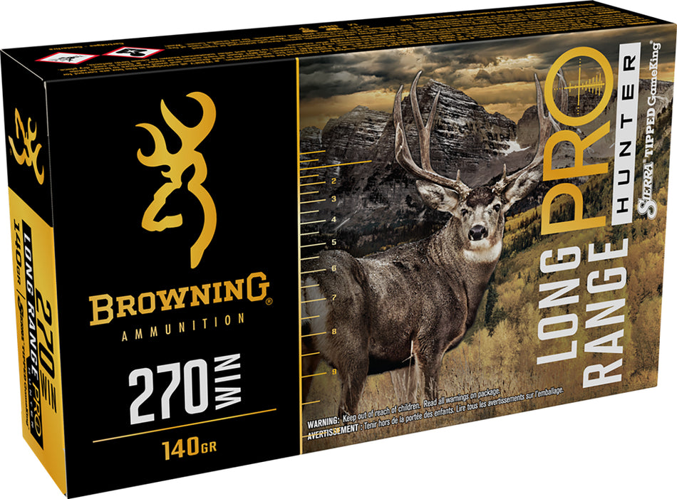 Browning Long Range Pro .270 Winchester 140 grain Sierra Tipped GameKing boat-tail ammunition
