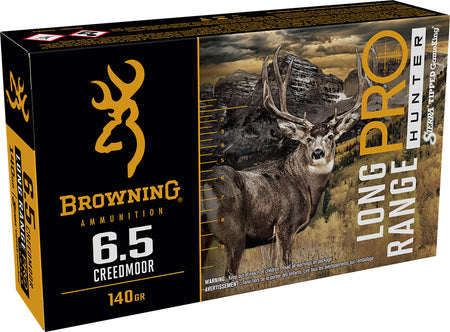 Browning Long Range Pro 6.5mm Creedmoor 140 grain Sierra Tipped GameKing boat-tail ammunition