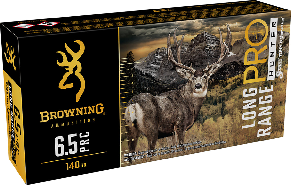 Browning Long Range Pro 6.5 PRC 130 grain Sierra Tipped GameKing boat-tail ammunition