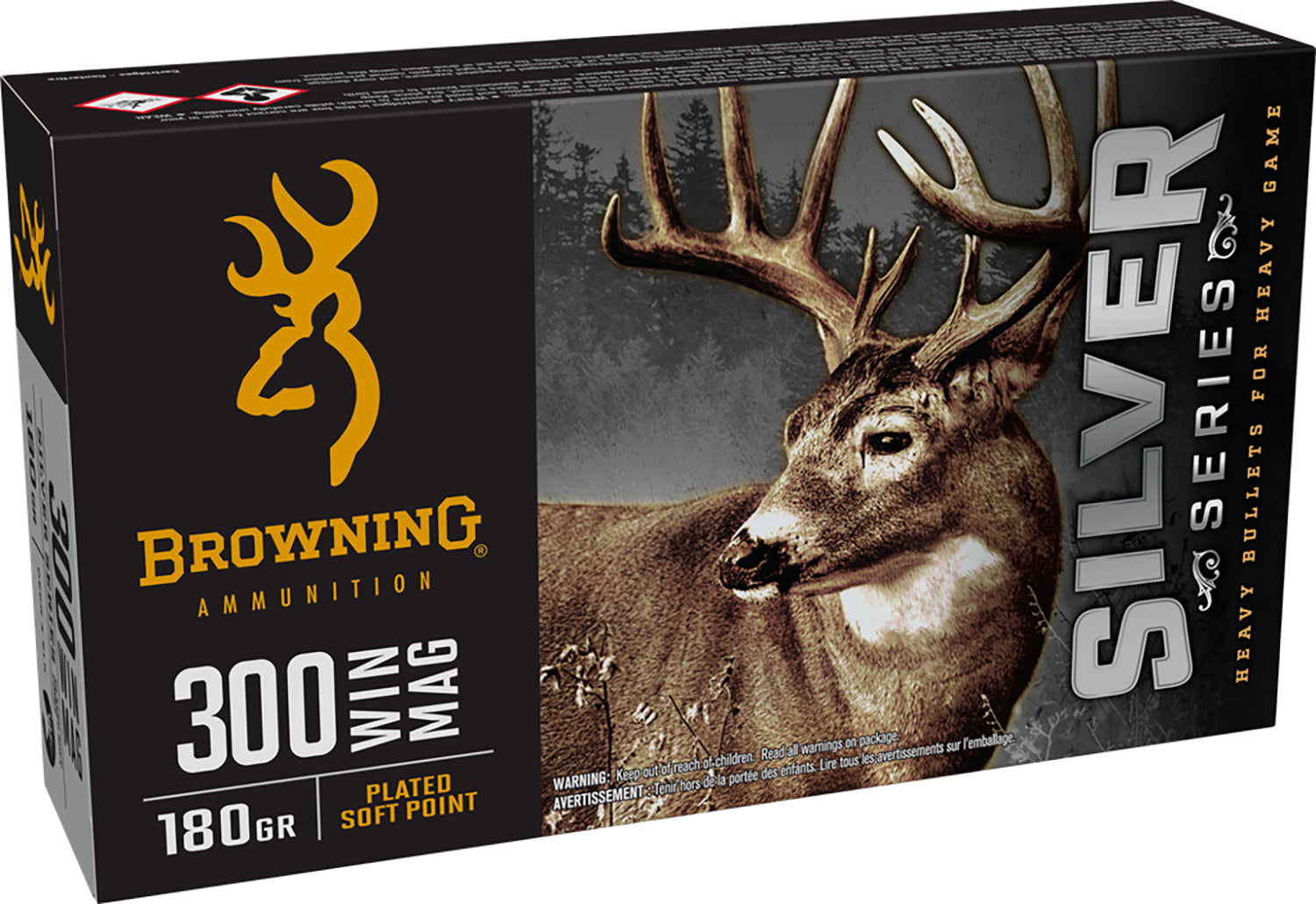 Browning Silver .300 Winchester Mag 180 grain Soft Point ammunition