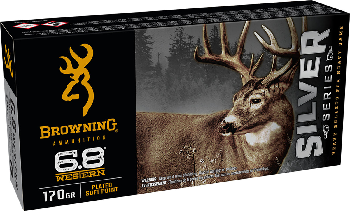 Browning Silver 6.8 Western 170 grain Plated Soft Point ammunition