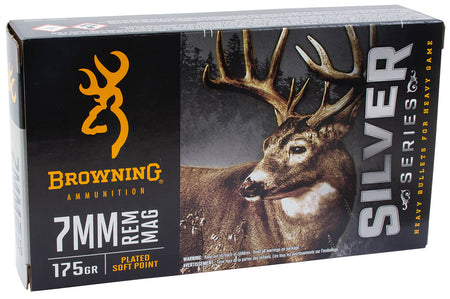 Browning Silver 7mm Remington Mag 175 grain Plated Soft Point ammunition