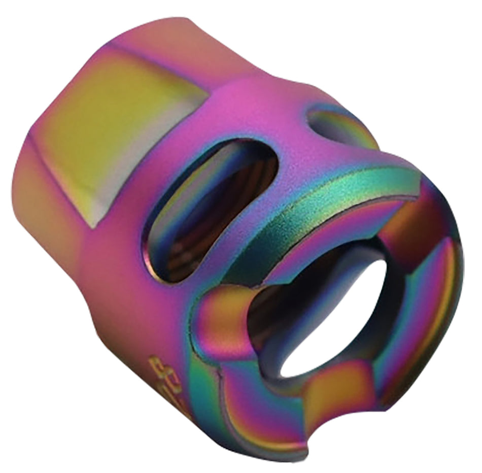 True Precision Y-Type Micro Compensator Spectrum Color 1/2"x28 9mm 380 ACP Stainless Steel