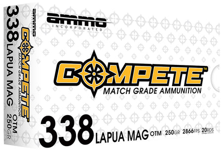 Ammo Inc Match .338 Lapua Magnum 250 grain Boat Tail Hollow Point ammunition