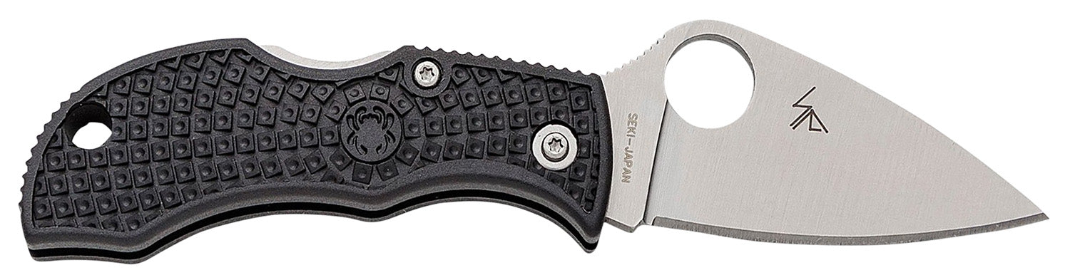 Spyderco MBKLFP Manbug Compact Folding Knife 1.90" Full-Flat Ground VG-10 SS Blade Black Textured FRN Handle